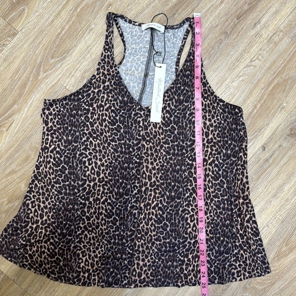 Mustard Seed Leopard Print Racerback Tank Top.  Sz M - Picture 4 of 8